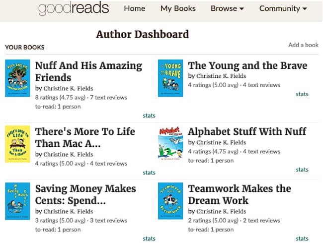 Goodreads Author Dashboard